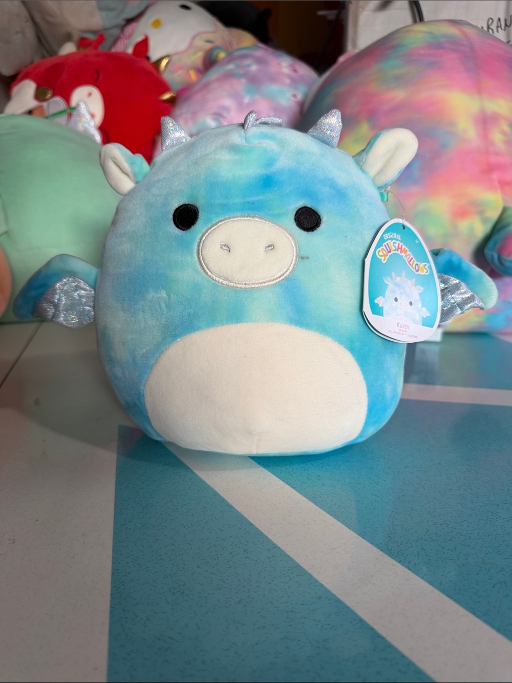 Squishmallows Blue Dragon 8” Keith - NWT -